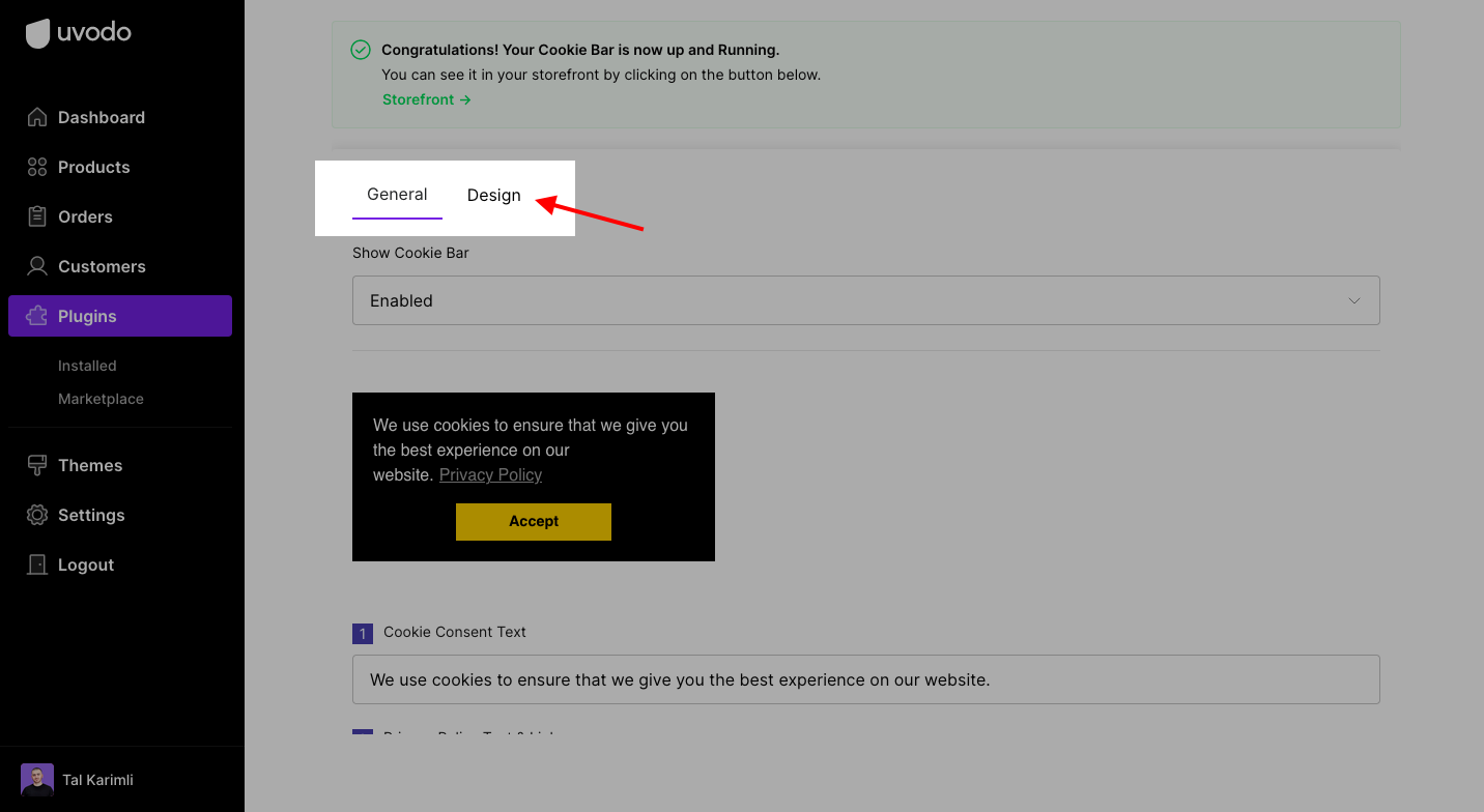 cookie consent bar plugin