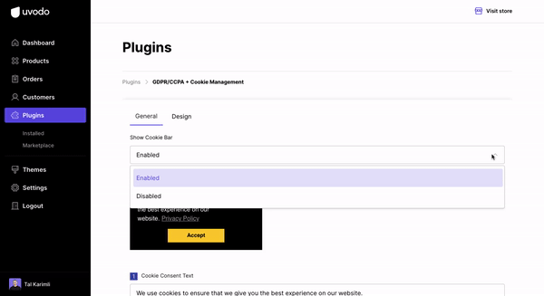 cookie consent bar plugin